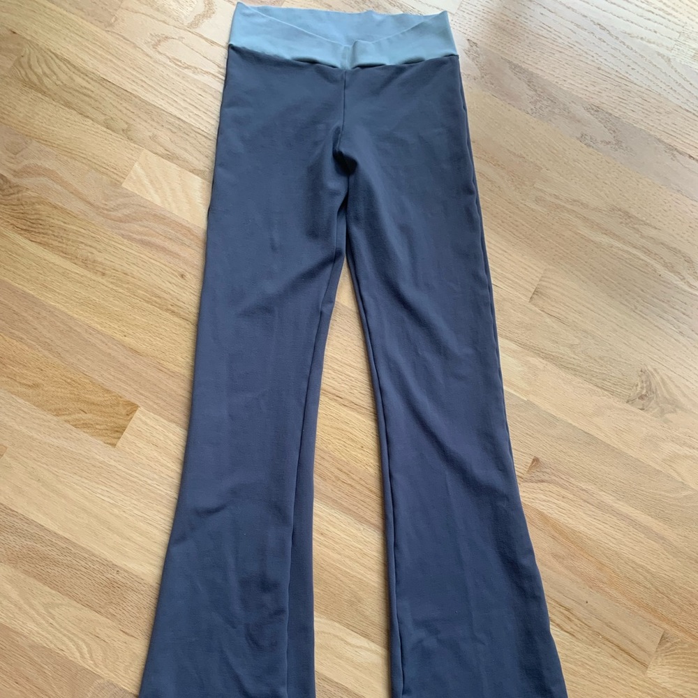 Nina Bucci wide leg leggings gray blue sz Medium S/M